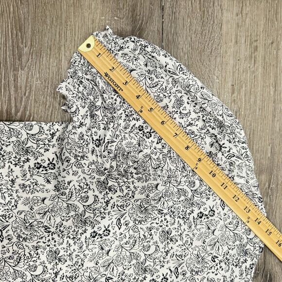 Lane Bryant Puff Sleeve Blouse Size 20 White Single Button Keyhole Closure Femme - Picture 8 of 11